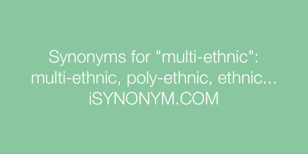 Synonyms multi-ethnic