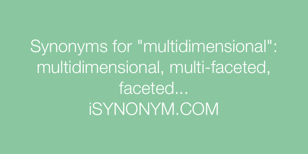 Synonyms multidimensional