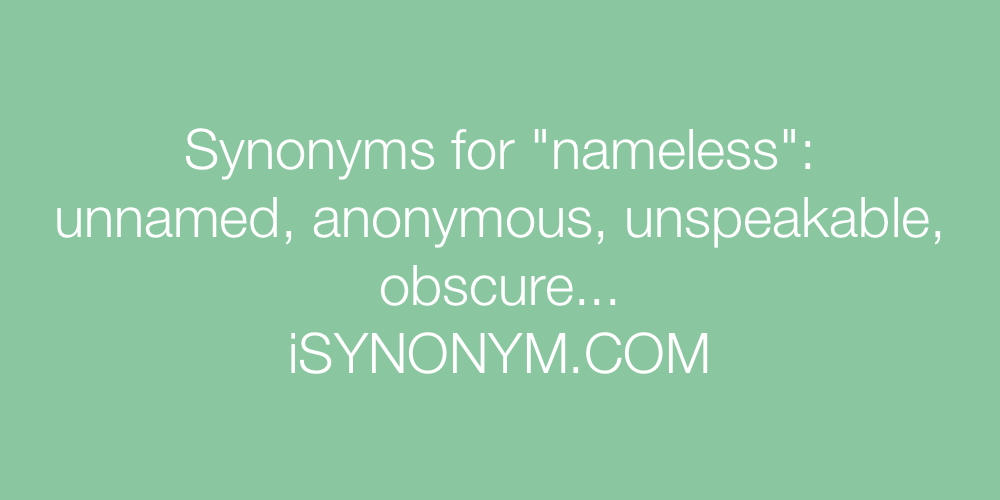 Synonyms nameless