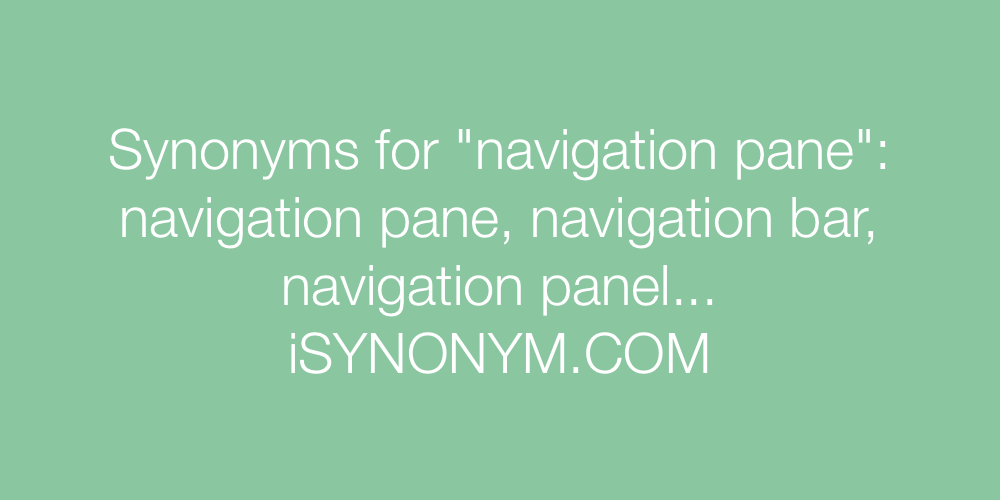 Synonyms navigation pane
