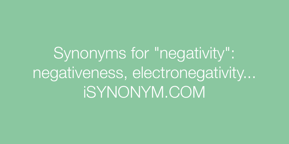 Synonyms negativity