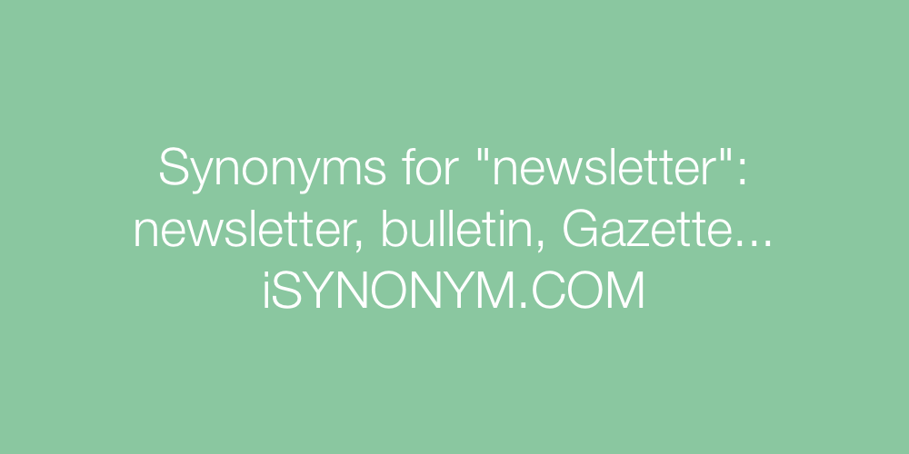 Synonyms newsletter