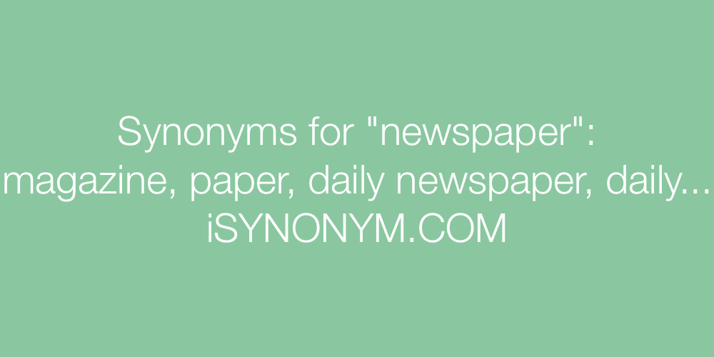 Synonyms newspaper