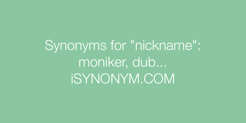 Synonyms nickname