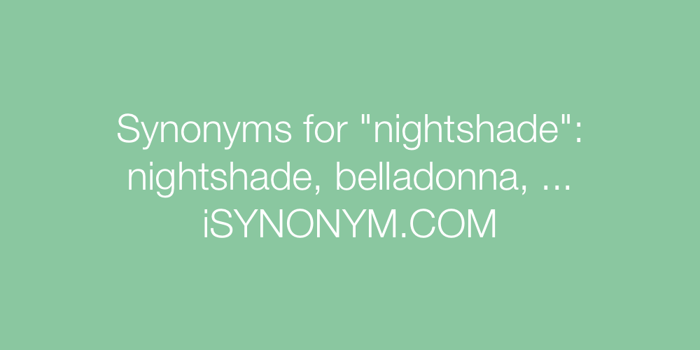 Synonyms nightshade