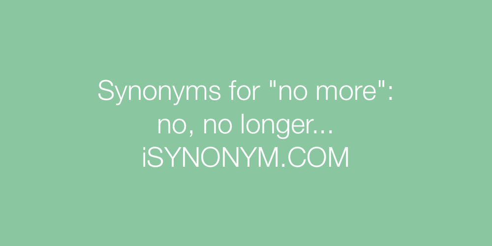 Synonyms no more