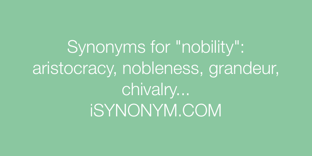 Synonyms nobility