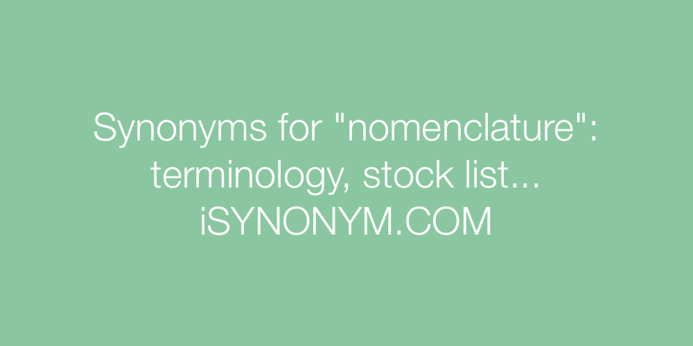 Synonyms nomenclature