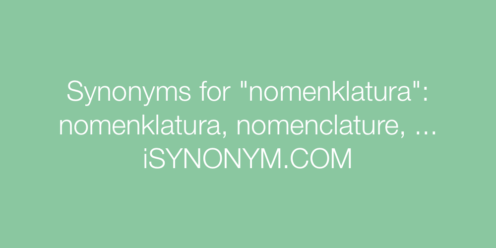 Synonyms nomenklatura