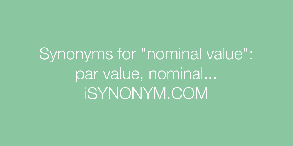 Synonyms nominal value