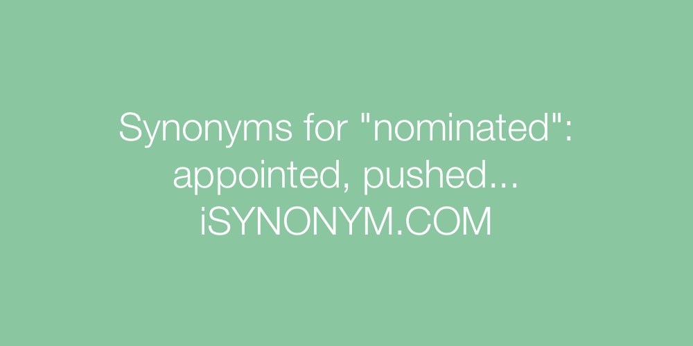 Synonyms nominated