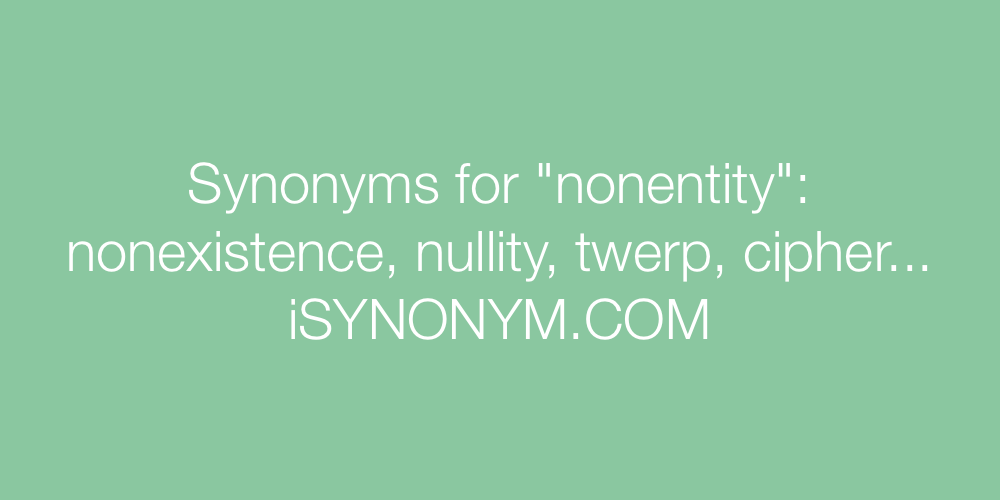 Synonyms nonentity