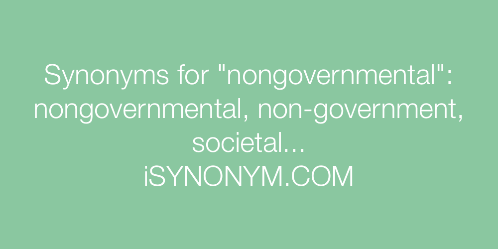 Synonyms nongovernmental