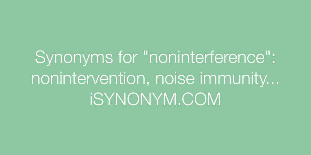 Synonyms noninterference