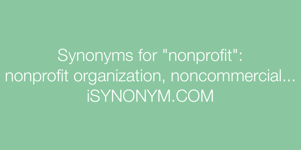 Synonyms nonprofit