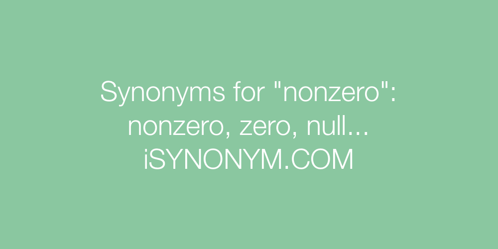 Synonyms nonzero