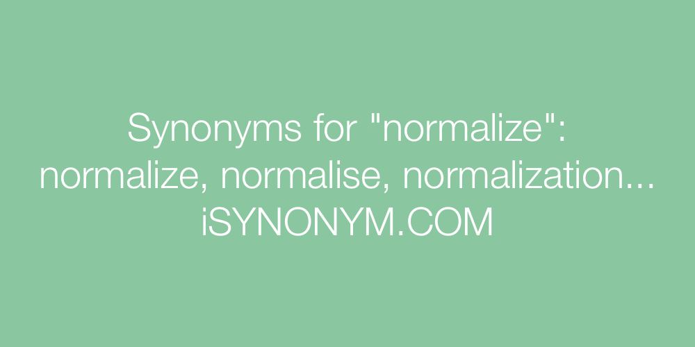 Synonyms normalize
