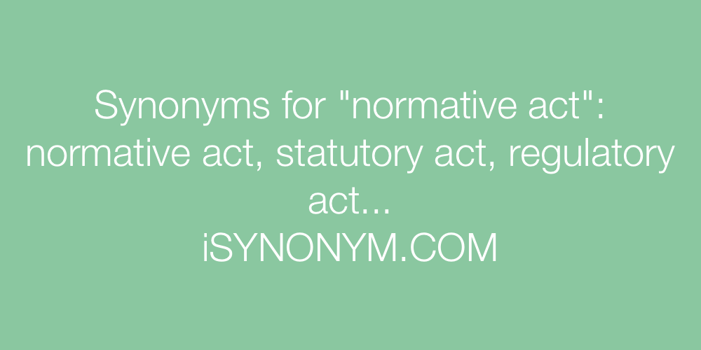Synonyms normative act