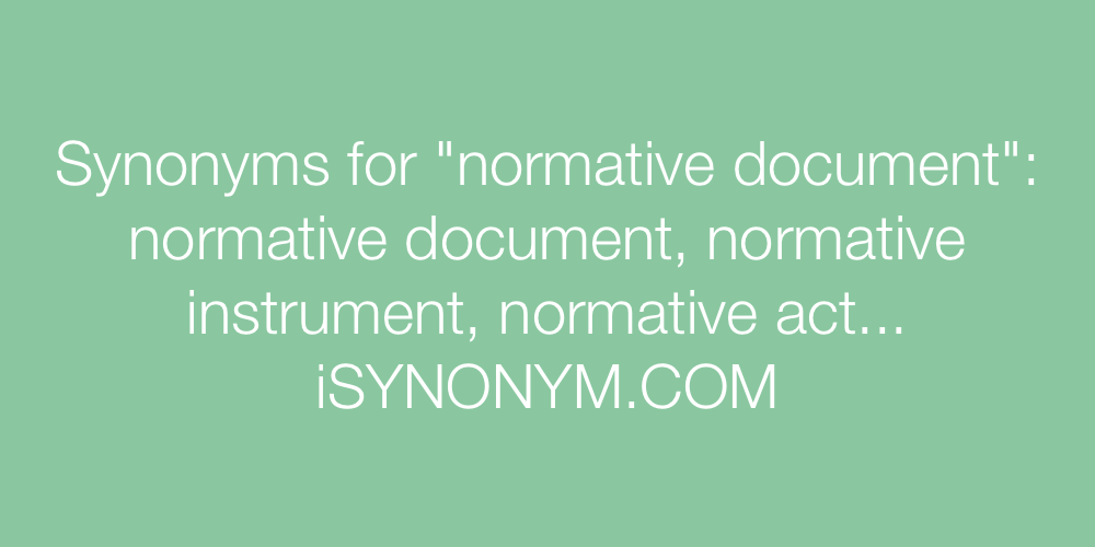 Synonyms normative document
