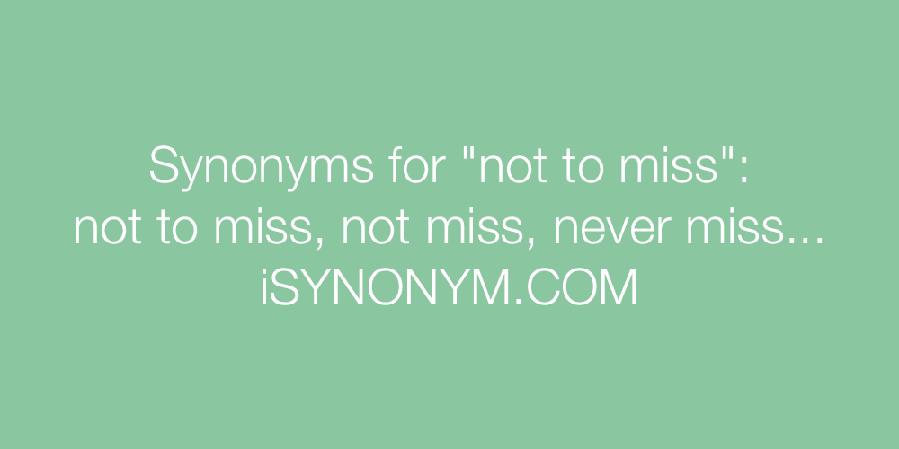Synonyms not to miss