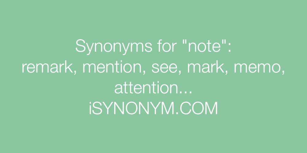 Synonyms note