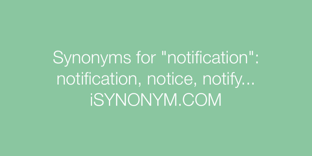 Synonyms notification