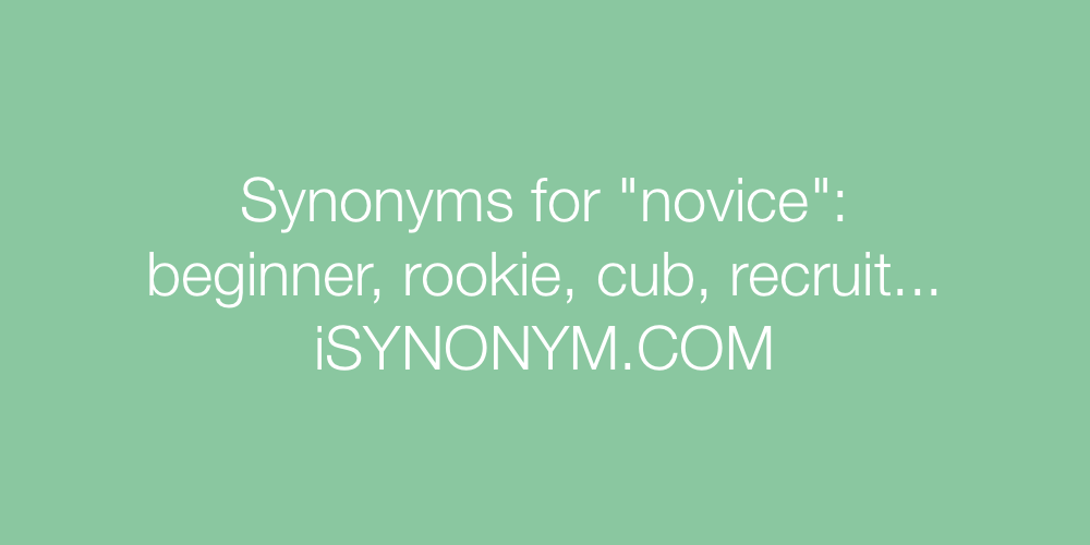 Synonyms novice
