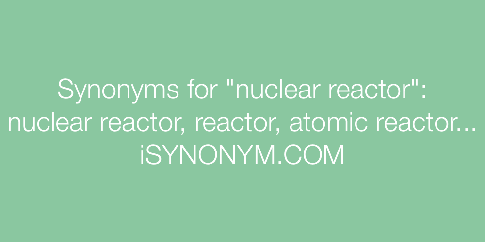 Synonyms nuclear reactor