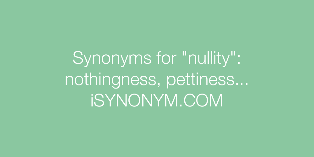 Synonyms nullity