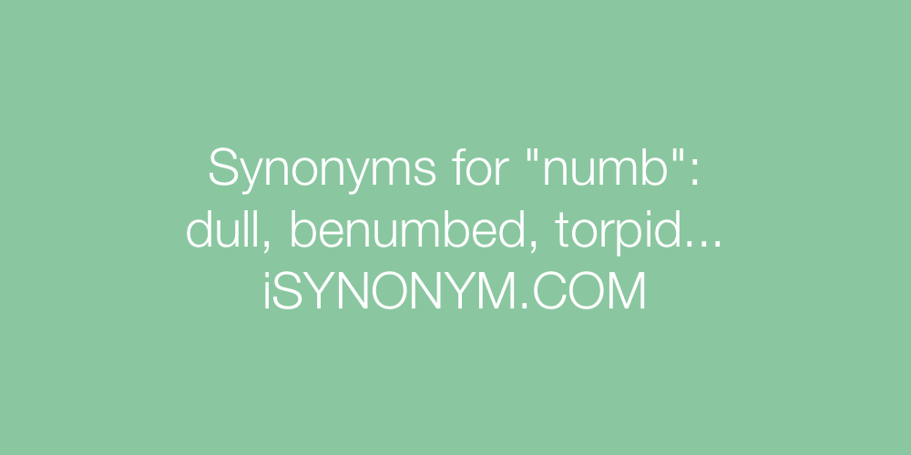 Synonyms numb