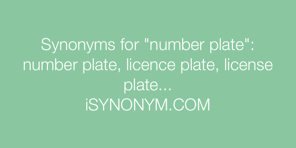 Synonyms number plate