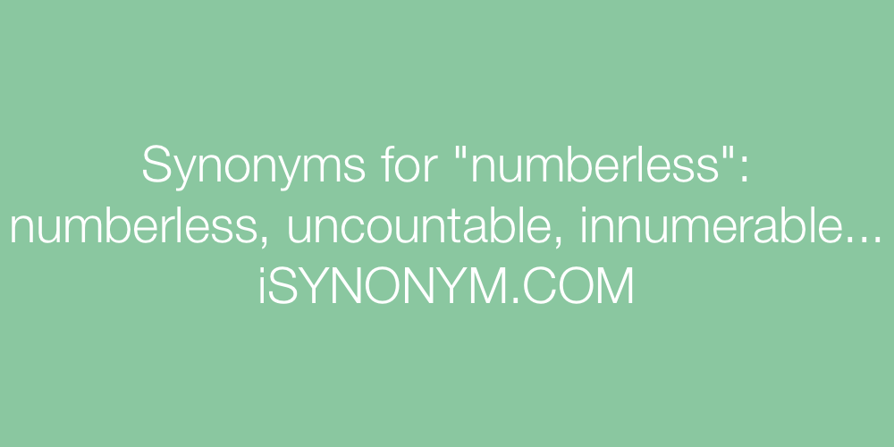 Synonyms numberless