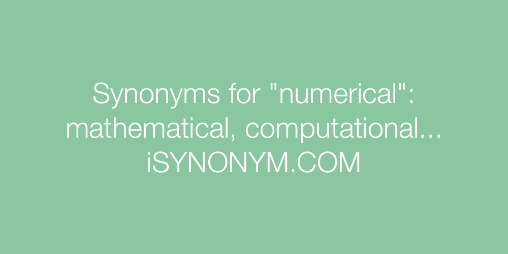 Synonyms numerical