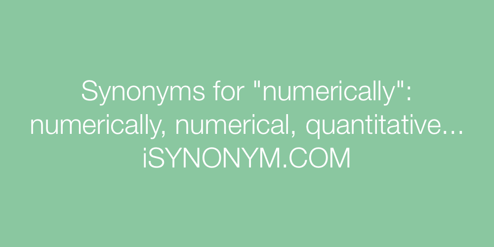Synonyms numerically