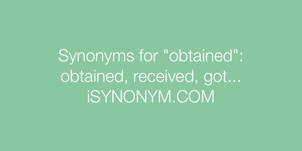 Synonyms obtained