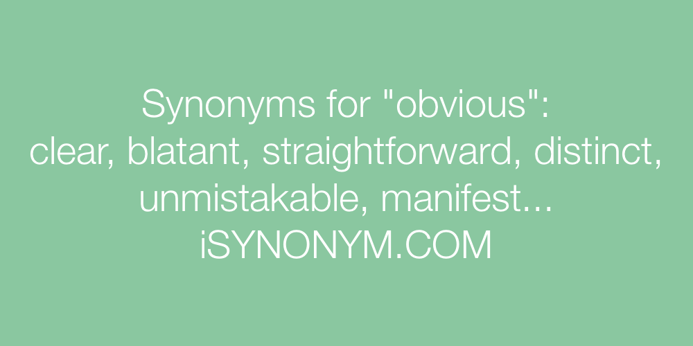Synonyms obvious