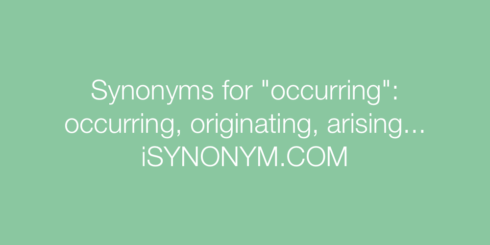 Synonyms occurring