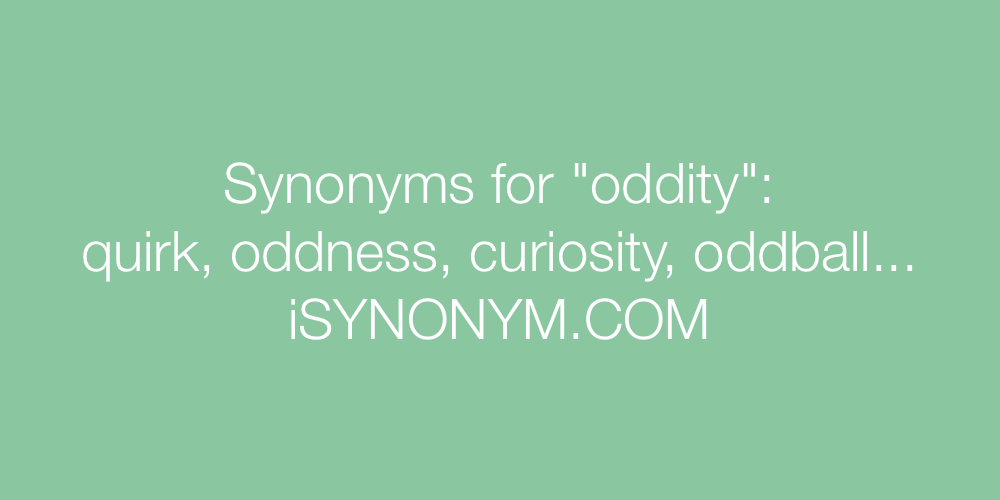 Synonyms oddity
