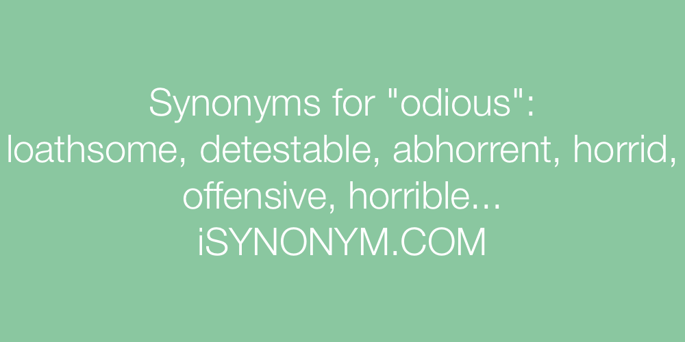 Synonyms odious