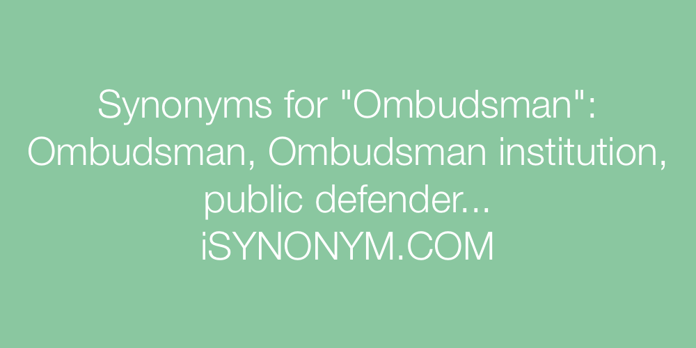 Synonyms Ombudsman