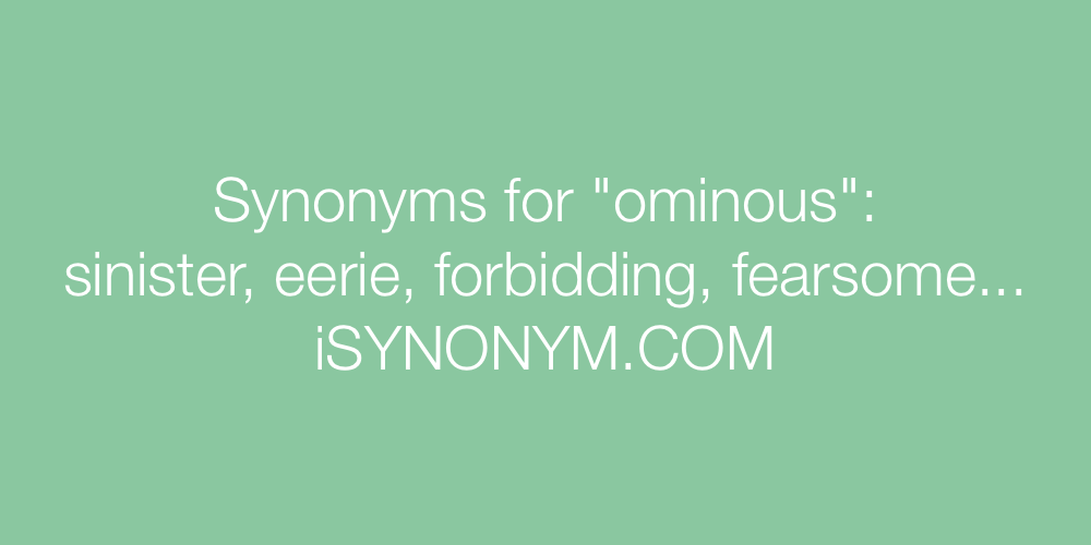 Synonyms ominous