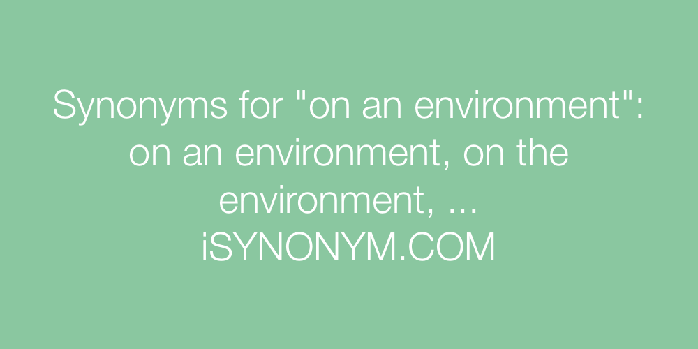Synonyms on an environment