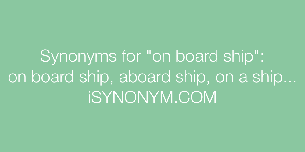 Synonyms on board ship