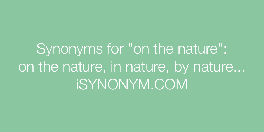 Synonyms on the nature