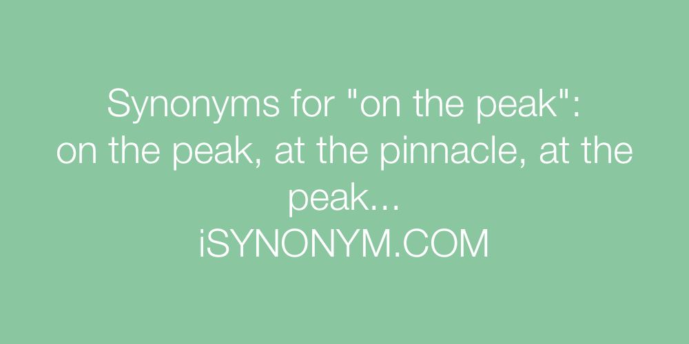 Synonyms on the peak