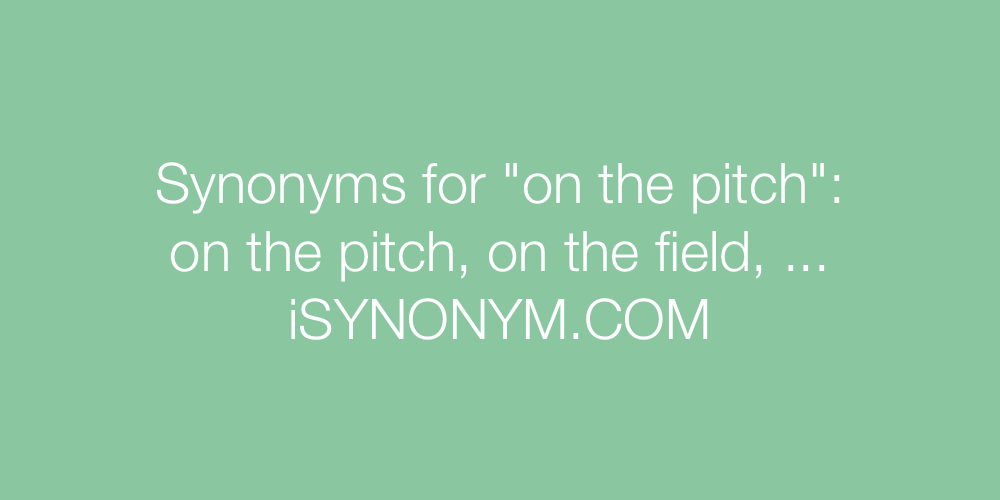Synonyms on the pitch