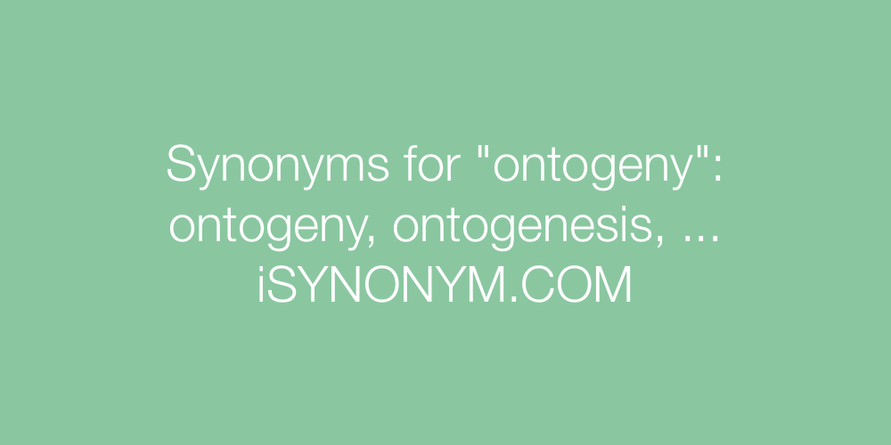 Synonyms ontogeny