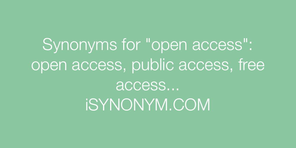 Synonyms open access