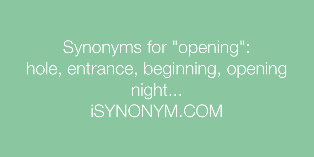 Synonyms opening