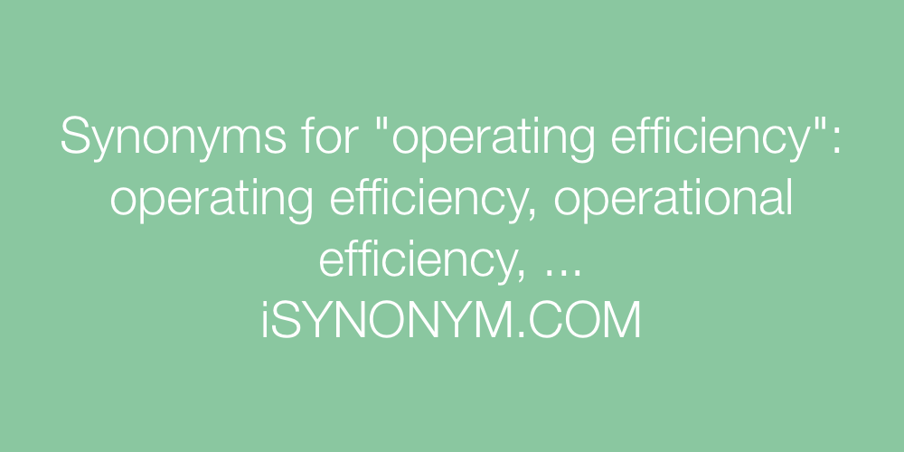 Synonyms operating efficiency